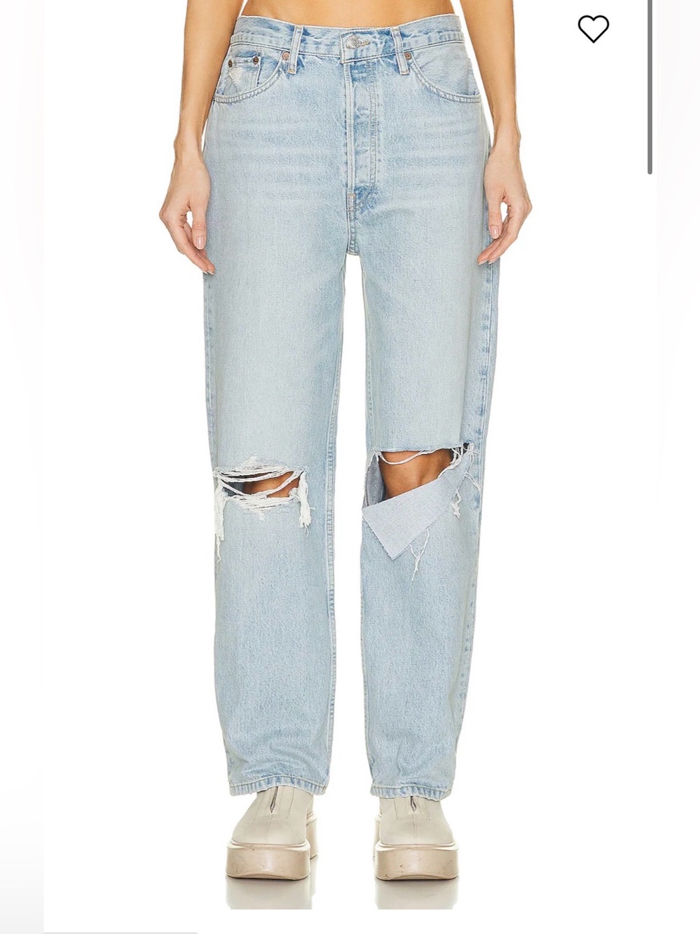 RE/DONE LOW LOW SLUNG JEANS  IN BREEZY INDIGO RIP KNEES  RIPS LOW RISE 30